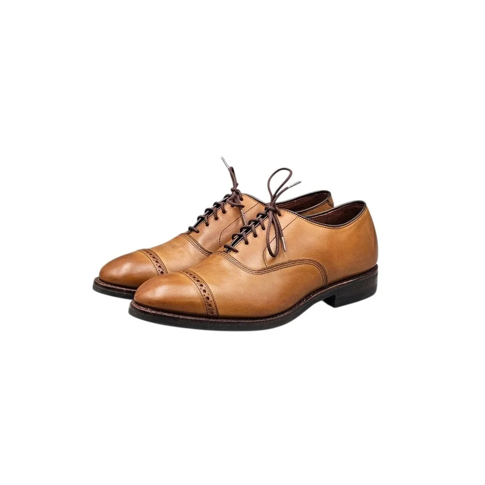 Allen Edmonds Men's Size 10.5 E EUC! Fifth Avenue Brown Leather Cap-Toe Oxfords